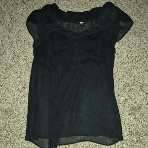 Mossimo Supply Co. Black Sheer Blouse